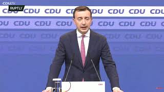 LIVE: CDU General Secretary press conference as "traffic light coalition" to be announced