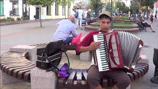 Мальчик красиво играет ХАВА НАГИЛА на аккордеоне! Street! Music!