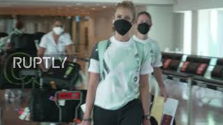 Japan: German Olympic team members arrive at Tokyo's Haneda airport