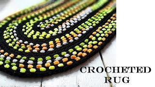 Вязаная идея крючком / Как связать коврик из помпонной пряжи / Crocheted rug.