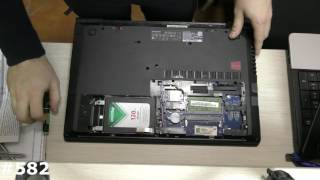 Неполная разборка ноутбука Lenovo B50-70  Установка SSD, добавить RAM, как снять клавиатуру