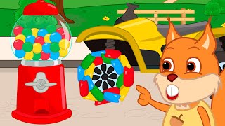 Famille d'Écureuil - Roue De Bubble-Gum Coloré Animé 2023 en Français