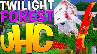 TWILIGHT FOREST MINECRAFT MODDED UHC - OVERPOWERED WEAPONS AND ARMOR MOD MINIGAME | JeromeASF