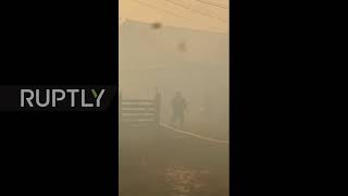 Russia: Forest fires approach village in Yakutia