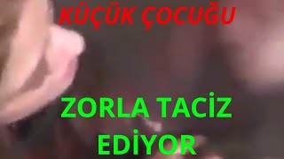Alkollü kadının, küçük çocuğa zorla öpüşmeyi öğretiyor!