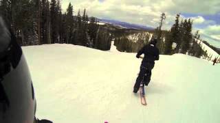 Ashley Horner ski biking with her mom