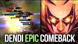 Dendi Invoker Epic Comeback with 2 Lane Rax Down - INSANE COMBO with Darkseer - Dota 2