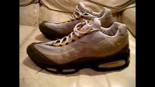Nike Air Max 95 Original 1998 Light Bone/Dark Curry-Old Moss Rare used cracked midsoles size 13