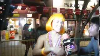 Jenny Scordamaglia, MiamiTV, in Key West, FL, Fantasy Fest, Duval Str.,10-26-2013