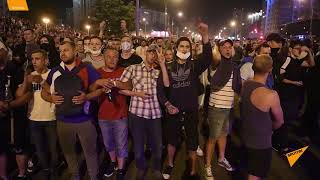 Жаркая ночь после выборов: протесты в Белоруссии
