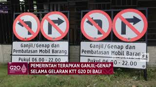 Ganjil-Genap Diterapkan Selama Gelaran KTT G20 di Bali