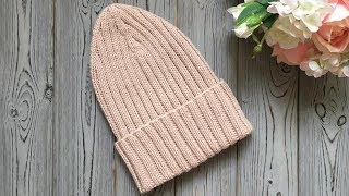ОСЕННЯЯ ШАПКА РЕЗИНКОЙ 2*2 С МОДНОЙ МАКУШКОЙ / БЕСПЛАТНЫЙ МАСТЕР КЛАСС