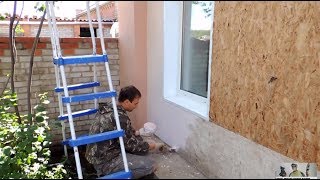 Покраска фасада дома из ОСБ (OSB) плиты.Ужас, три года под дождем...