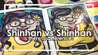 Shinhan PWC vs Shinhan Professional (Student grade) - watercolor comparison