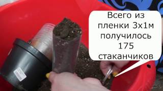 Быстрый способ сделать много стаканчиков для рассады. МК