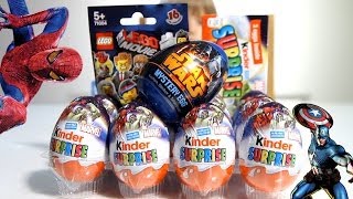 New Kinder MARVEL Eggs with Super Heroes - Star Wars Egg and The Lego Movie​​​