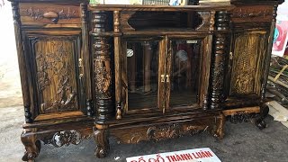 Tủ kệ tivi gỗ mun đặt của chú Đức Hà Đông 14-6-2016 Đồ Gỗ Thành Luân