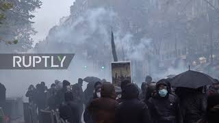 France: Tear gas fills streets at Antifa protest as clashes break out with riot police