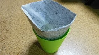 F-17★ゴミ袋を作りました！新聞紙で作っておくと便利です★How to make Garbage bag.