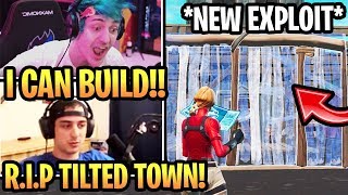 Streamer shows NEW EXPLOIT That Lets you *BUILD* in Tilted Town! (Fortnite Season 10 Moments)