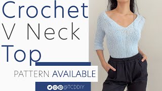 Crochet V Neck Top | Tutorial DIY