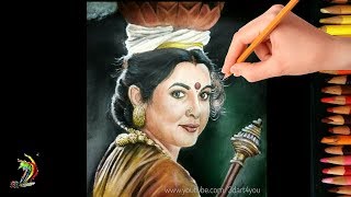 Drawing Sivagami Devi - Ramya Krishnan | Baahubali 2 Movie - Realistic Drawing of Sivagami