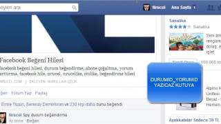 Facebook Durum Fotoğraf Yorum Sayfa Beğendirme Hilesi
