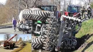 Güllefass mit 18.000 Liter kippt um! 27.3.2017
