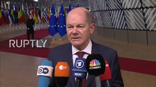 Belgium: German Chancellor Scholz attends first EU Council meeting