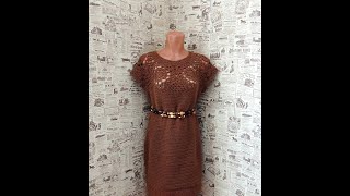 Платье на основе круглой кокетки из мотивов. Вязание крючком. МК на любой размер. Весна-лето 2019.