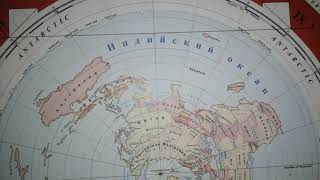 Карта плоской Земли А. Глиссона\купить. Карта мира азимутальной проекции.