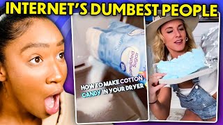 Making Cotton Candy In The Dryer?! | Internet's Dumbest People | React