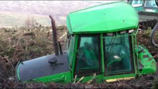 Harvester & forwarder stuck in Scotland, near Rosehall.