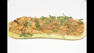 CALABACINES rellenos de ARROZ con SETAS/КАБАЧКИ, ФАРШИРОВАННЫЕ РИСОМ и БЕЛЫМИ ГРИБАМИ