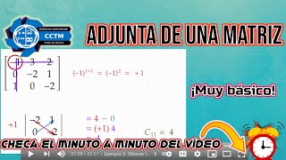 ¿Cómo obtener la adjunta de una matriz? | Con comprobación con WolframAlpha | Álgebra Lineal