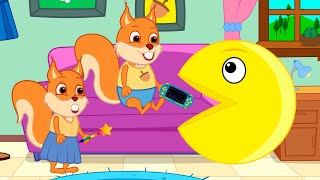 Famille d'Écureuil - Colorions Pacman Animé 2023 en Français