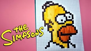Рисуем по клеточкам- ГОМЕР СИМПСОН (THE SIMPSONS)!