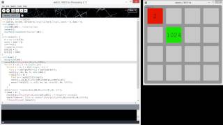 The game 2048 with Processing (Java / js) in around 100 lines