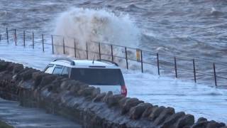 Rough Sea & Waves Colwyn Bay Promenade Wales UK New Years Day 2017 5