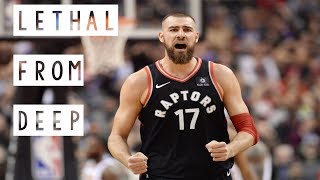 The beginning of Jonas Valanciunas hitting 3's