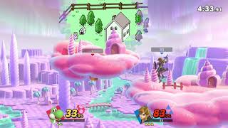 Smash Bros Ultimate - Yoshi vs Link on Magicant Hazards off Tourney Style