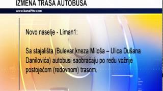 TV KANAL9, NOVI SAD: IZMENA TRASA AUTOBUSA