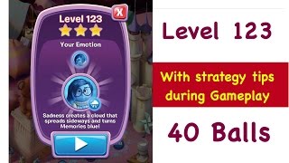 Inside Out Thought Bubbles Level 123 Tips and Walkthrough NEW 40 BALLS