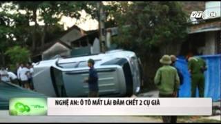 VTC14_Nghệ An: Ô tô mất lái đâm chết 2 cụ già