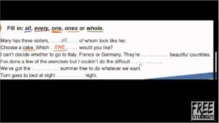 Употребление местоимений ALL, EVERY, ONE, ONES, WHOLE