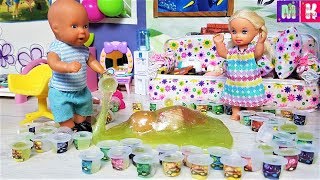 100 ниндзя слаймов для Макса Катя и Макс веселая семейка #мультики #слаймы #куклы