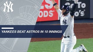Gardner, Gleyber lead Yankees to walk-off victory in the 10th