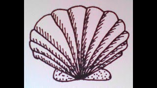 Как нарисовать ракушку - How to draw a shell - 如何画一个shell Как нарисовать милые рисунки