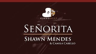 Shawn Mendes, Camila Cabello - Senorita - HIGHER Key (Piano Karaoke / Sing Along)