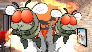 КРОВОЖАДНЫЕ МУХИ НАПАЛИ НА БЕДНУЮ БАБКУ С ШВАБРОЙ В SLAP THE FLY ( УГАР )
